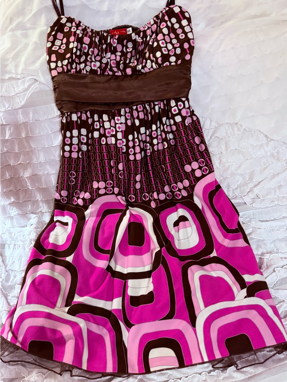 Ruby Rox Geometric Babydoll Dress Size S